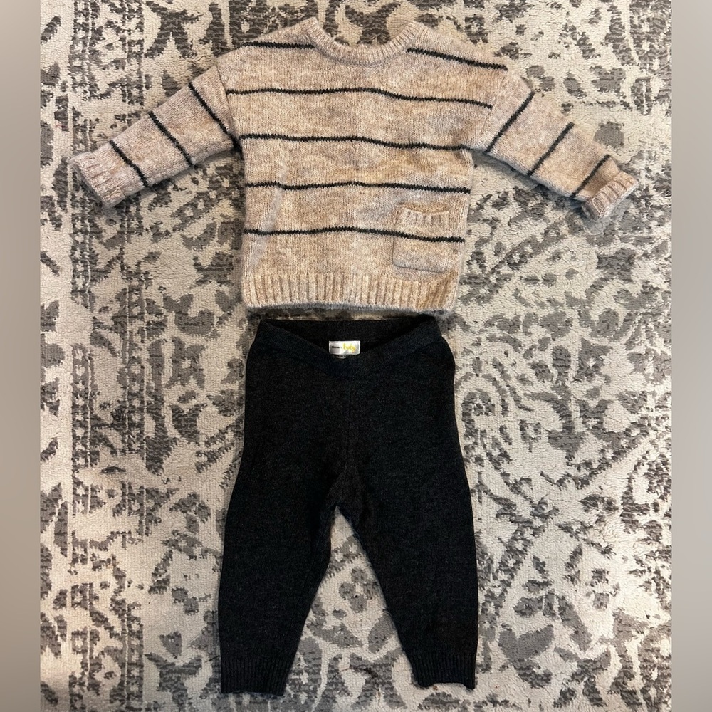 Bloomie's Baby Boys' Striped Top Sweater Set- Size 6-12M (16-20 lbs)